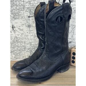 Boulet Black Western Cowboy Boots Canadian Men's Sz 7.5 C VTG